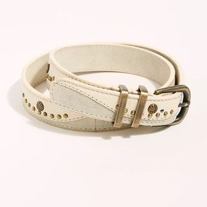 Free People Issa Embellished Belt Cream M/L NWT